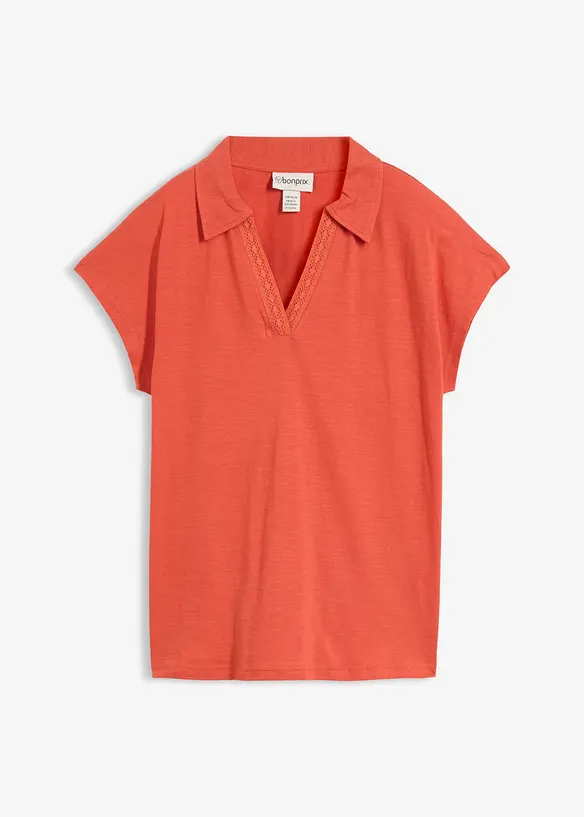 Poloshirt aus reiner Bio-Baumwolle in rot von vorne - bonprix