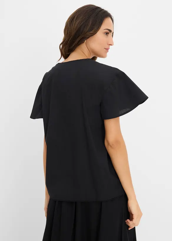 Tunikabluse aus softem Viskose-Mix in schwarz von hinten (im Anschnitt) - bonprix Tunikabluse aus softem Viskose-Mix in schwarz von hinten (im Anschnitt) - bonprix