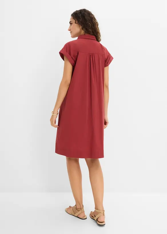 Minikleid aus Baumwoll-Mix in rot von hinten (Totalaufnahme) - bonprix Minikleid aus Baumwoll-Mix in rot von hinten (Totalaufnahme) - bonprix
