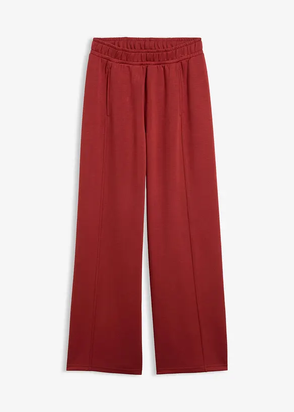 Weite Hose aus Scuba in rot von vorne - bonprix