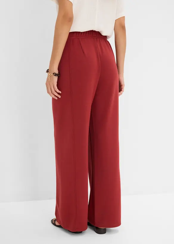 Weite Hose aus Scuba in rot von hinten - bonprix