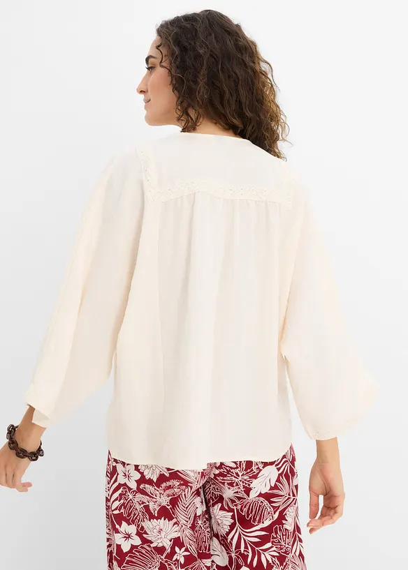 Bluse aus Viskose-Mix in weiß von hinten (im Anschnitt) - bonprix Bluse aus Viskose-Mix in weiß von hinten (im Anschnitt) - bonprix