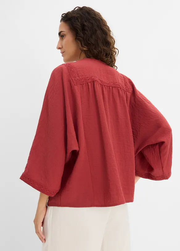 Bluse aus Viskose-Mix in rot von hinten (im Anschnitt) - bonprix Bluse aus Viskose-Mix in rot von hinten (im Anschnitt) - bonprix