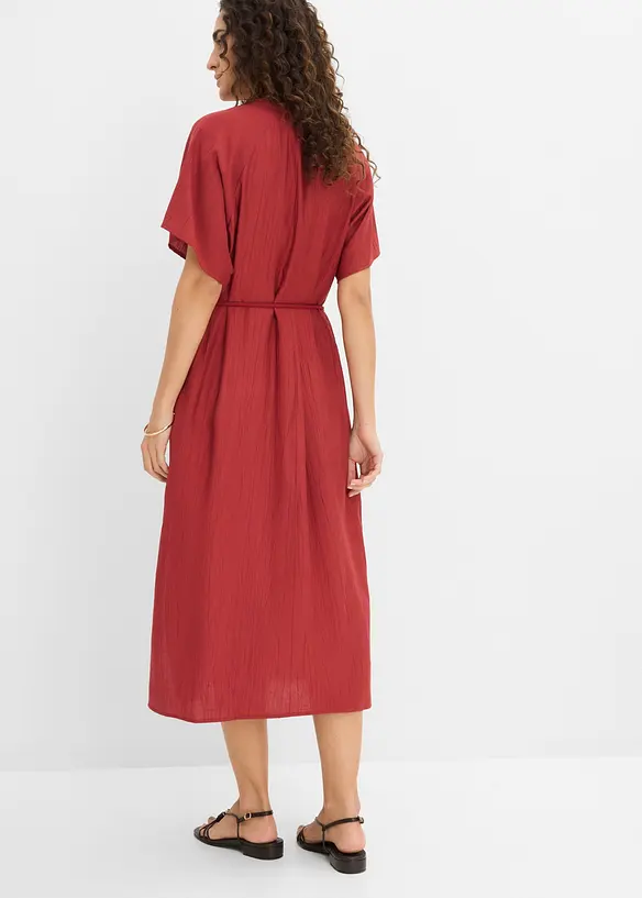 Midikleid aus softem Viskose-Mix in rot von hinten (Totalaufnahme) - bonprix