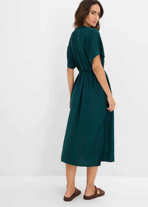 Midikleid aus softem Viskose-Mix in grün von hinten (Totalaufnahme) - bonprix Midikleid aus softem Viskose-Mix in grün von hinten (Totalaufnahme) - bonprix