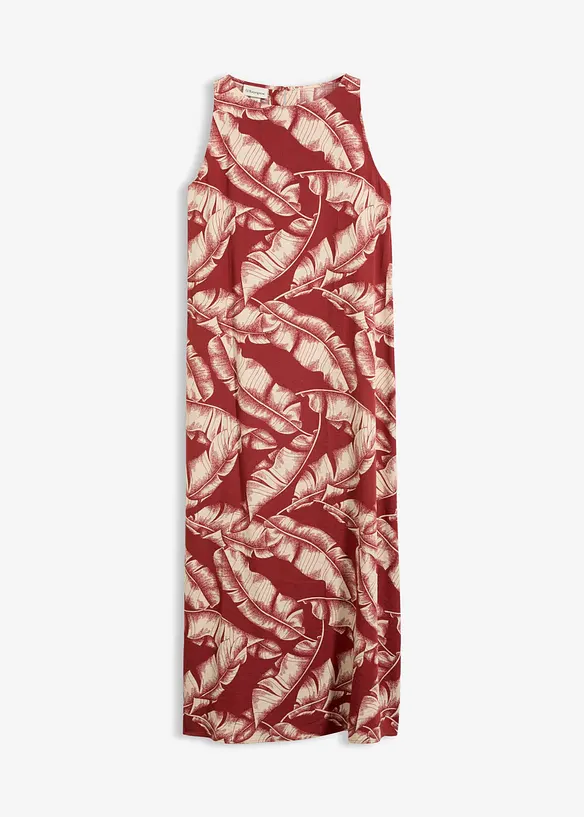 Weites Kleid mit All-Over-Print aus Viskose-Mix in rot von vorne - bonprix Weites Kleid mit All-Over-Print aus Viskose-Mix in rot von vorne - bonprix