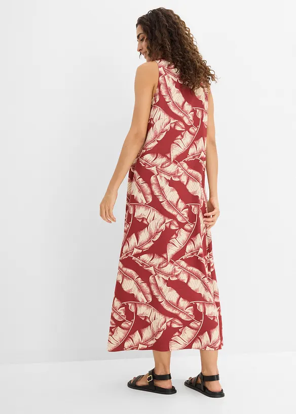 Weites Kleid mit All-Over-Print aus Viskose-Mix in rot von hinten (Totalaufnahme) - bonprix Weites Kleid mit All-Over-Print aus Viskose-Mix in rot von hinten (Totalaufnahme) - bonprix