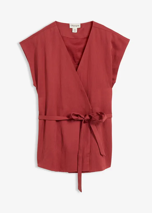 Westentop mit Gürtel in rot von vorne - bonprix