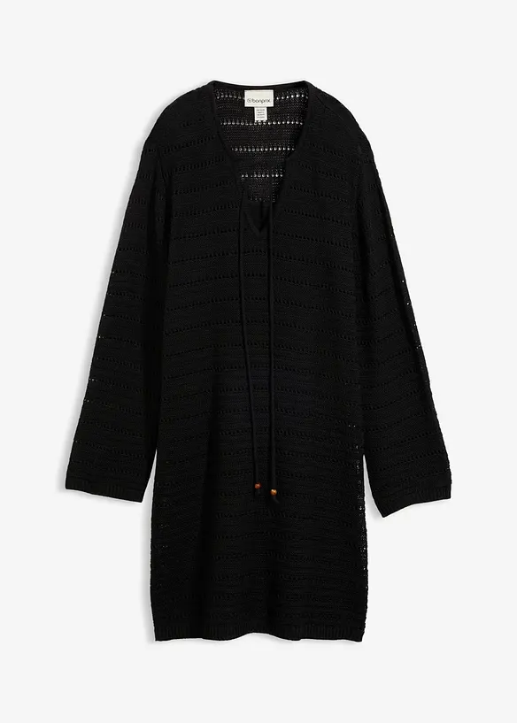 Mini-Strickkleid in schwarz von vorne - bonprix Mini-Strickkleid in schwarz von vorne - bonprix