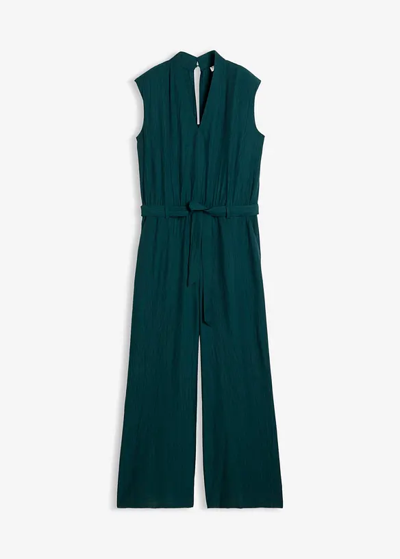 Viskose-Jumpsuit mit Kelchkragen in grün von vorne - bonprix Viskose-Jumpsuit mit Kelchkragen in grün von vorne - bonprix