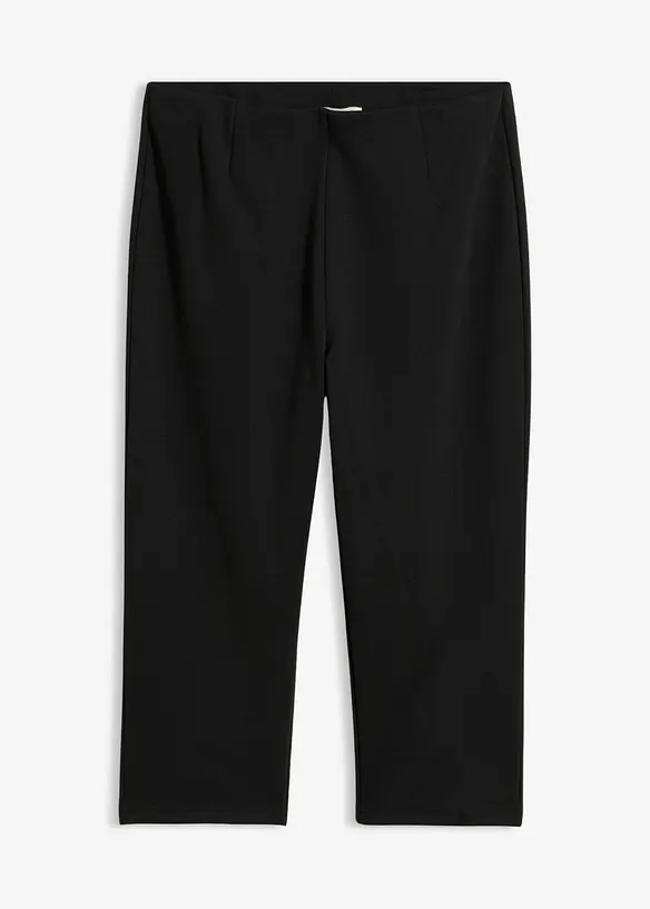 Capri-Hose aus Punto di Roma in schwarz von vorne - bonprix