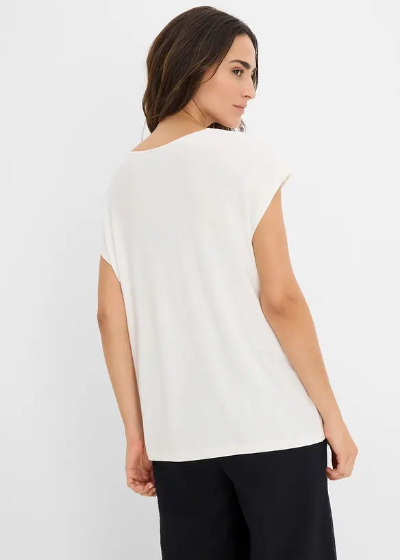 Shirt mit Leiterspitze in weiß von hinten (im Anschnitt) - bonprix