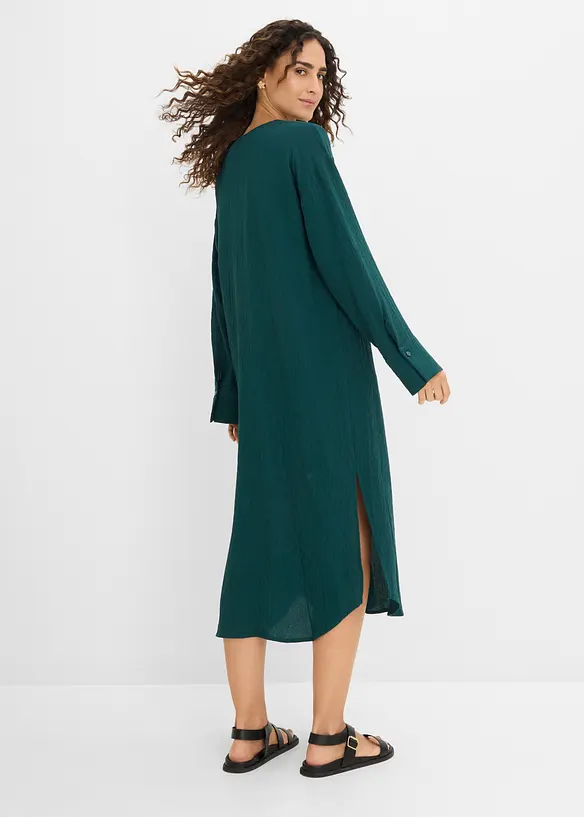 Leichtes Kaftan-Kleid mit Verzierung in grün von hinten (Totalaufnahme) - bonprix Leichtes Kaftan-Kleid mit Verzierung in grün von hinten (Totalaufnahme) - bonprix