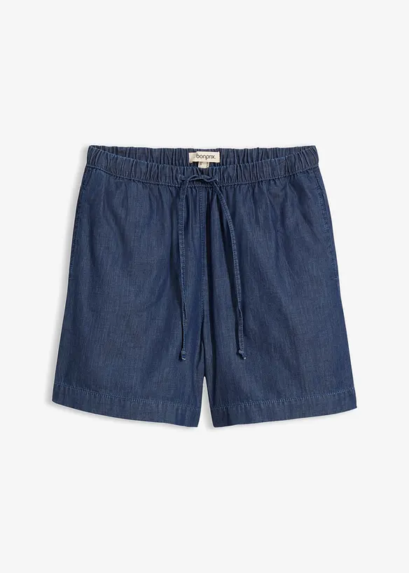 Leichte Jeans-Shorts Mid Waist, Bequembund in blau von vorne - bonprix Leichte Jeans-Shorts Mid Waist, Bequembund in blau von vorne - bonprix