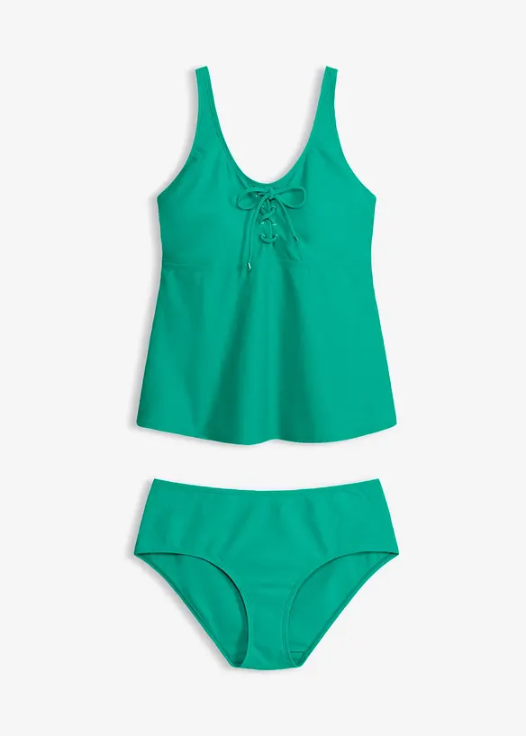 Tankini (2-tlg.Set) in grün von vorne - bonprix