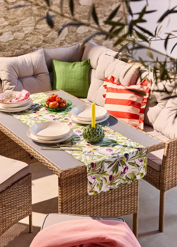 Tischläufer im mediterranen Design - grün - Wohnen