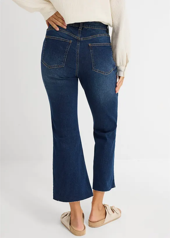 Bootcut-Jeans High Waist, cropped in blau von hinten - bonprix