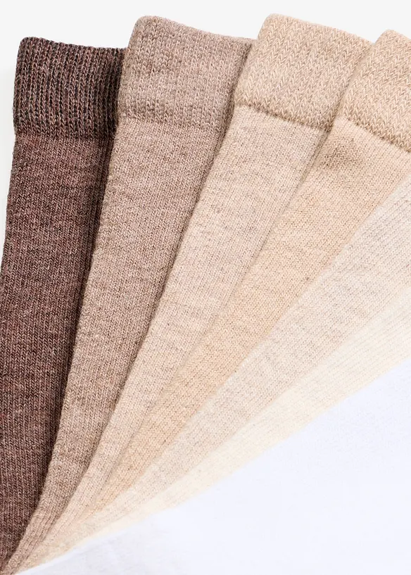 Socken mit Bio-Baumwolle (10er Pack) in braun - bonprix