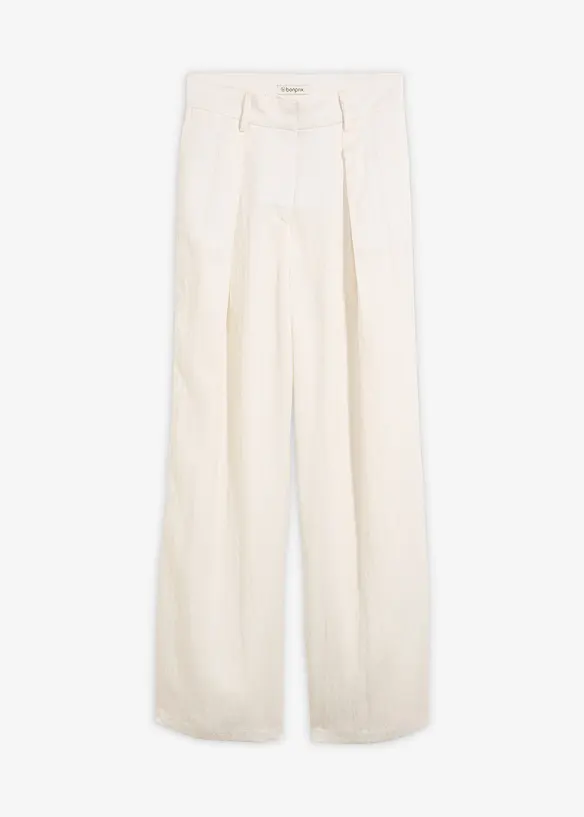 Sommerliche Bundfaltenhose in weiß von vorne - bonprix Sommerliche Bundfaltenhose in weiß von vorne - bonprix
