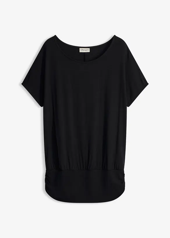 Shirt aus softem Viskose-Mix in schwarz von vorne - bonprix