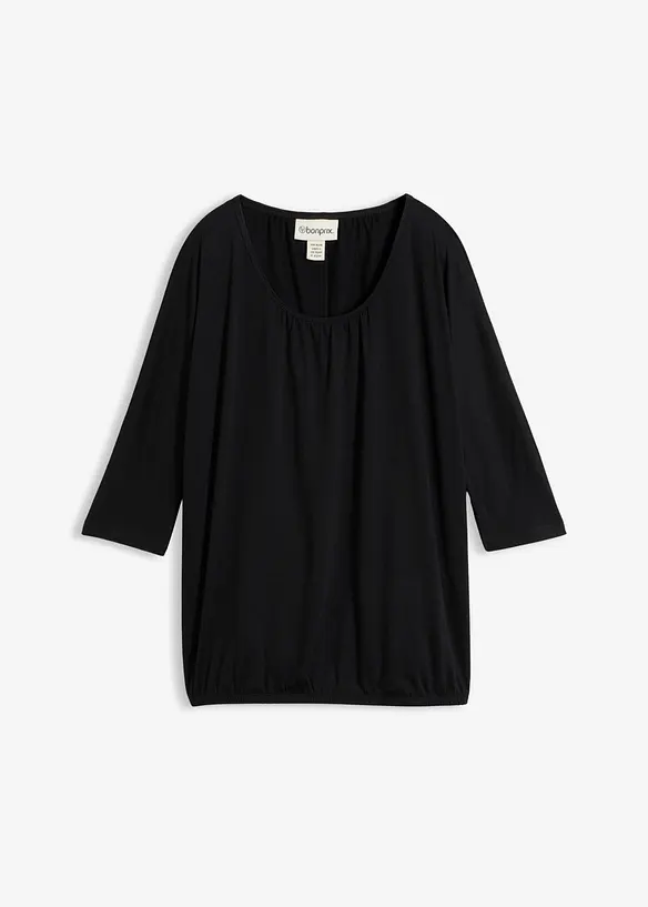 Oversize-Shirt aus Viskose-Mix in schwarz von vorne - bonprix