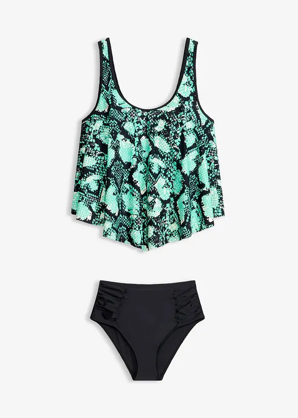 Tankini mit Schlangendruck (2-tlg.Set) in grün von vorne - bonprix