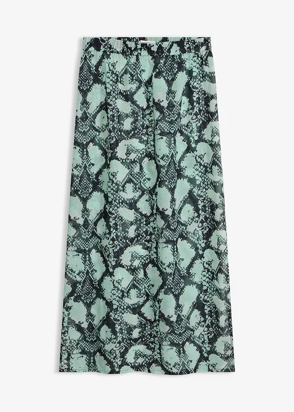 Strandrock aus leichtem Chiffon in schwarz von vorne - bonprix