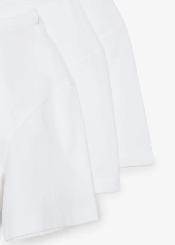T-Shirt aus reiner Baumwolle (3er Pack) in weiß - bonprix
