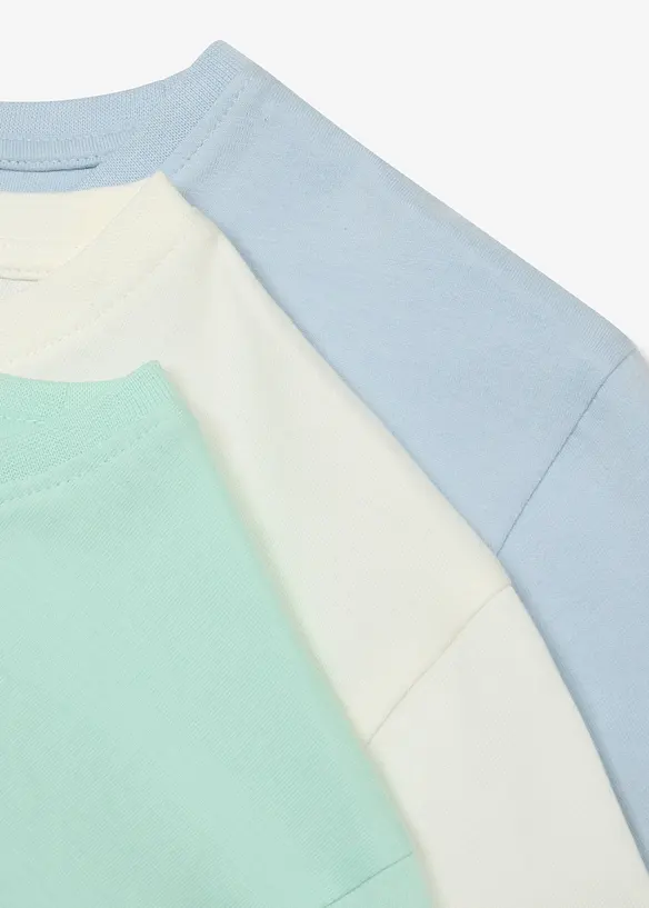 T-Shirt aus reiner Baumwolle (3er Pack) in weiß - bonprix