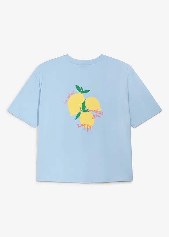 Oversize-Shirt aus reiner Bio-Baumwolle in blau von hinten - bonprix