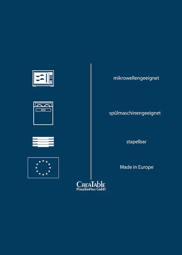 CreaTable Geschirr-Set (12-tlg. Set) in blau (Detailaufnahme) - CreaTable