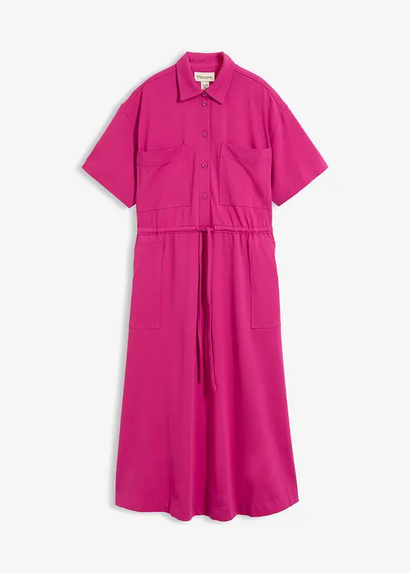 Jerseykleid aus Baumwoll-Stretch in pink von vorne - bonprix Jerseykleid aus Baumwoll-Stretch in pink von vorne - bonprix