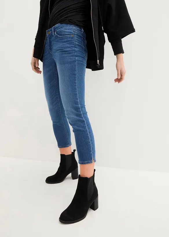 7/8-Jeans mit Schlitz Stretch in blau von vorne - bonprix