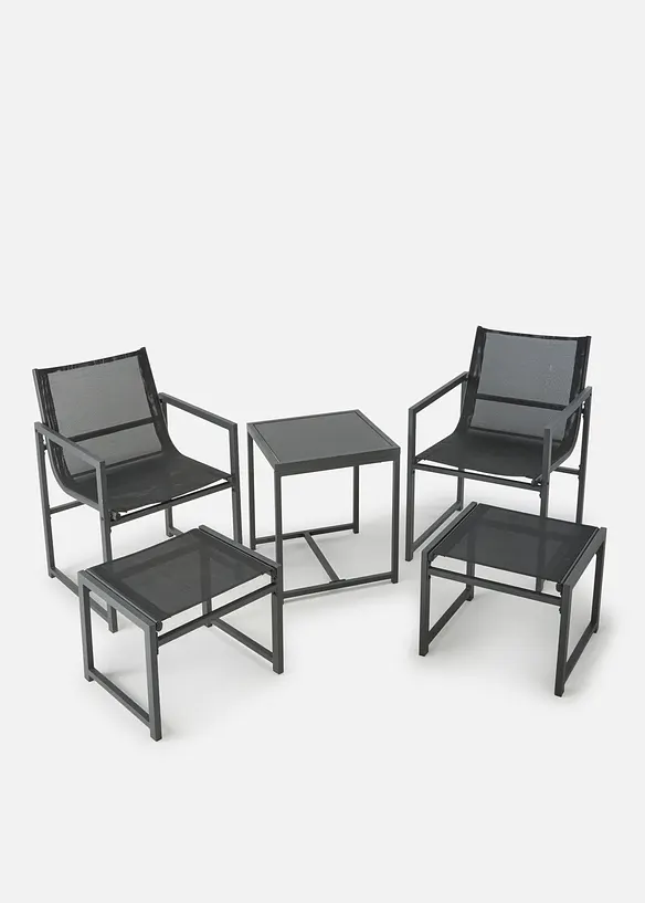 Gartenmöbel Set (5-tlg. Set) in grau - bonprix