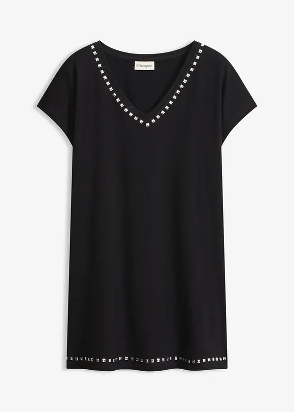 Longshirt in schwarz von vorne - bonprix