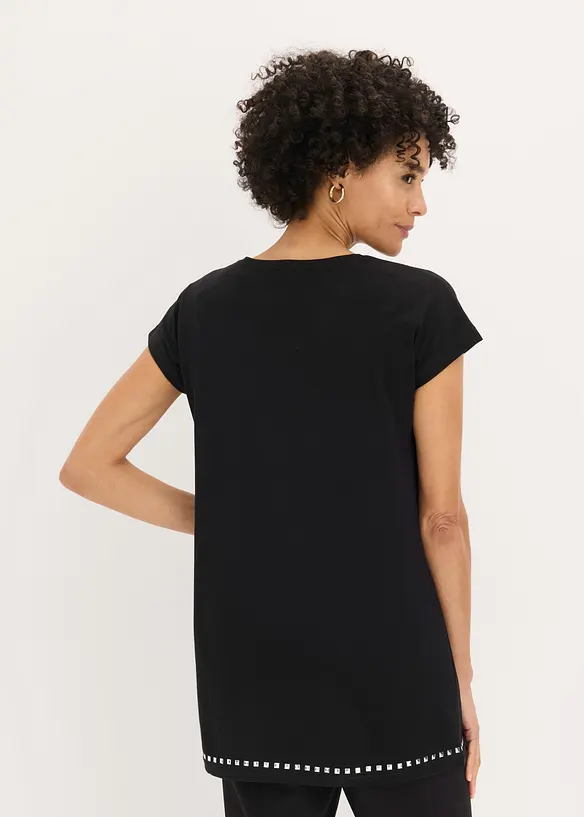 Longshirt in schwarz von hinten (im Anschnitt) - bonprix