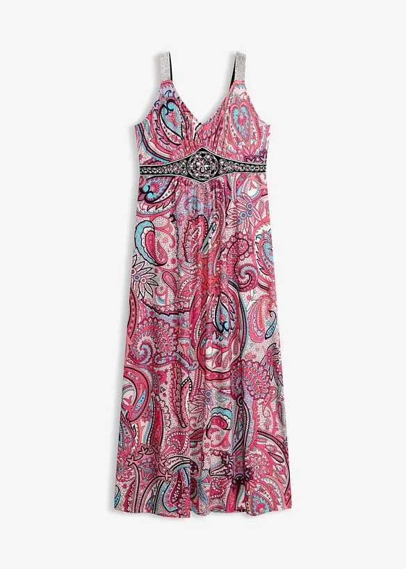 Maxikleid mit Applikationen in pink von vorne - bonprix