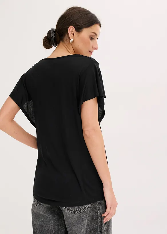 Shirt aus softer Viskose in schwarz von hinten (im Anschnitt) - bonprix Shirt aus softer Viskose in schwarz von hinten (im Anschnitt) - bonprix