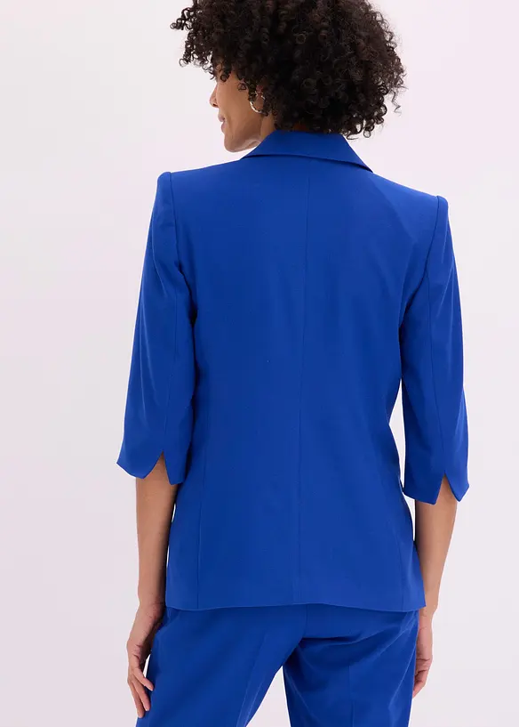 Blazer mit modisch betonten Schultern aus softem Viskose-Mix in blau von hinten (im Anschnitt) - bonprix