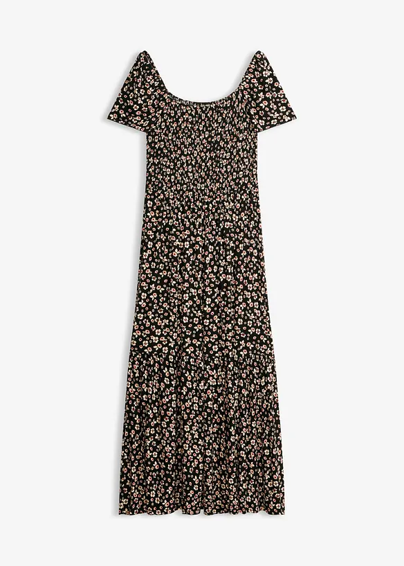 Maxikleid aus fließendem Viskose-Mix in schwarz von vorne - bonprix Maxikleid aus fließendem Viskose-Mix in schwarz von vorne - bonprix
