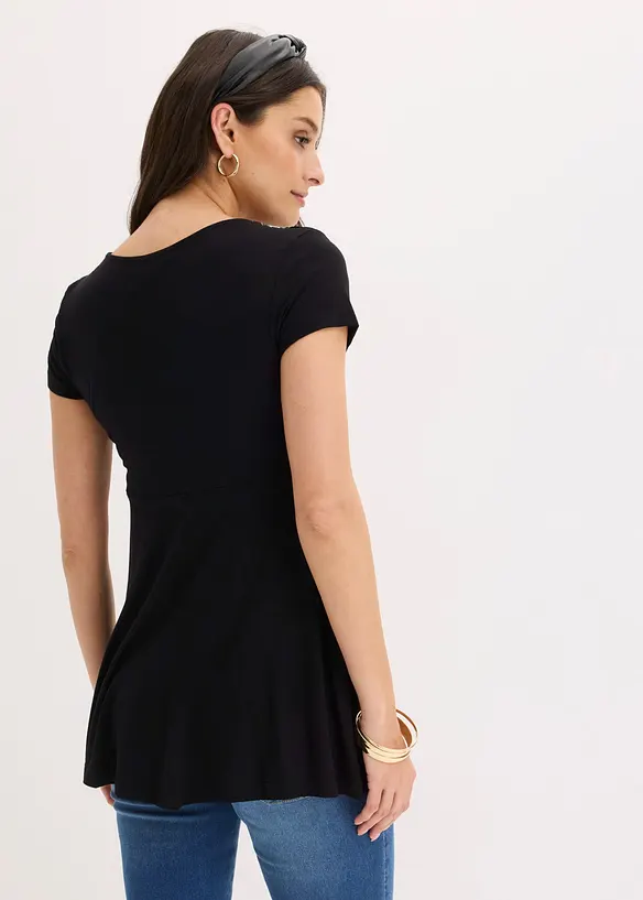 Shirt aus softem Viskose-Mix in schwarz von hinten (im Anschnitt) - bonprix Shirt aus softem Viskose-Mix in schwarz von hinten (im Anschnitt) - bonprix