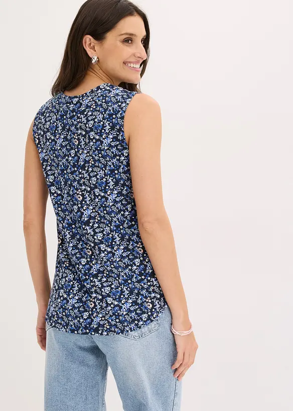 Top aus Viskose-Mix in blau von hinten (im Anschnitt) - bonprix