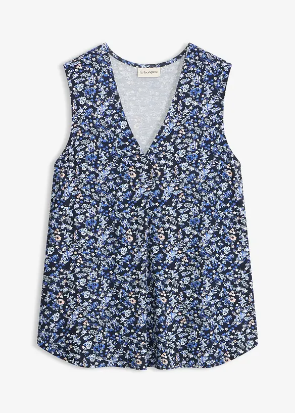 Top aus Viskose-Mix in blau von vorne - bonprix