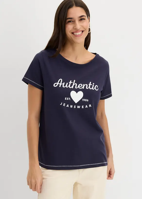 T-Shirt in blau von vorne (im Anschnitt) - bonprix T-Shirt in blau von vorne (im Anschnitt) - bonprix