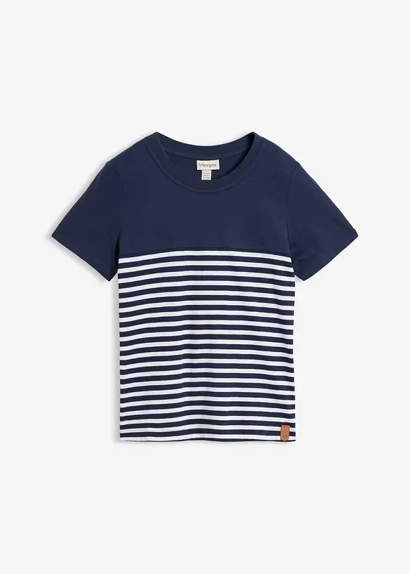 T-Shirt in blau von vorne - bonprix