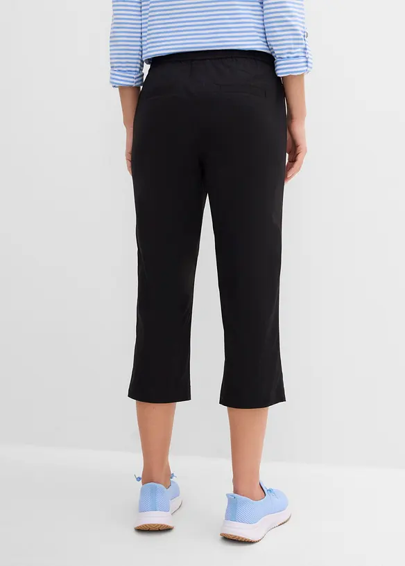 3/4- Hose mit Bindeband in schwarz von hinten - bonprix