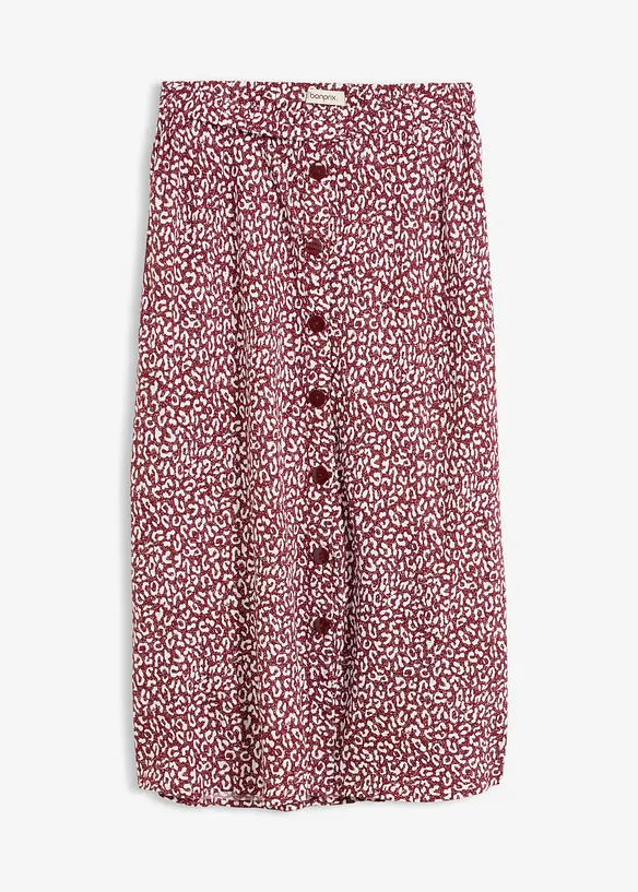 Midi-Rock mit Taschen aus Viskose in rot von vorne - bonprix Midi-Rock mit Taschen aus Viskose in rot von vorne - bonprix