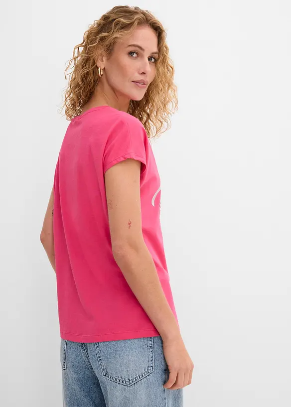 Shirt mit Pailletten in pink von hinten (im Anschnitt) - bonprix