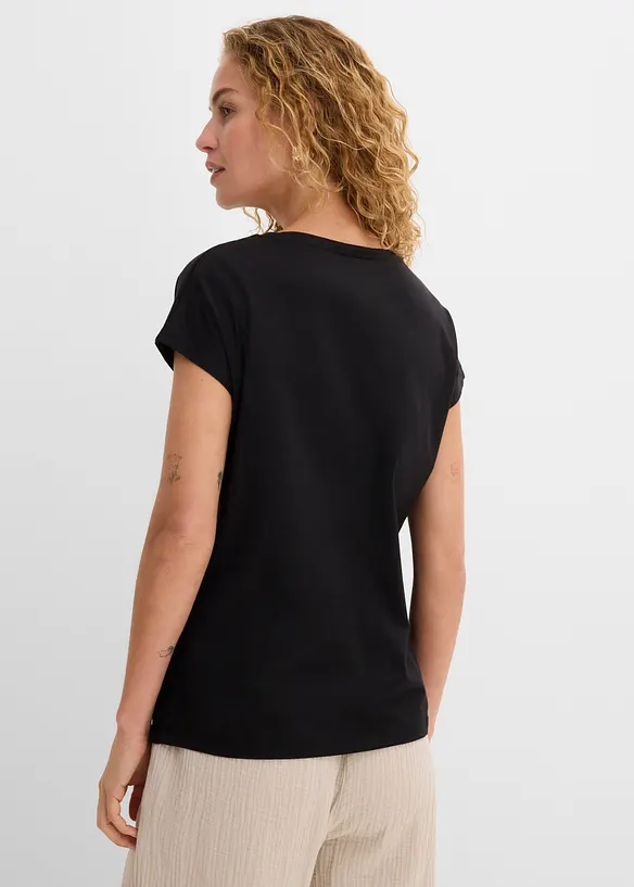 Shirt mit Pailletten in schwarz von hinten (im Anschnitt) - bonprix