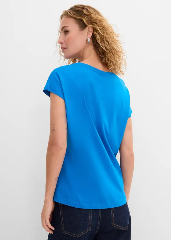 Shirt mit Pailletten in blau von hinten (im Anschnitt) - bonprix